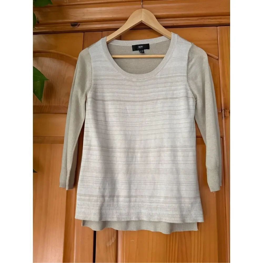 Mossimo Textured Striped Scoop Neck Knit Sweater Size M/M